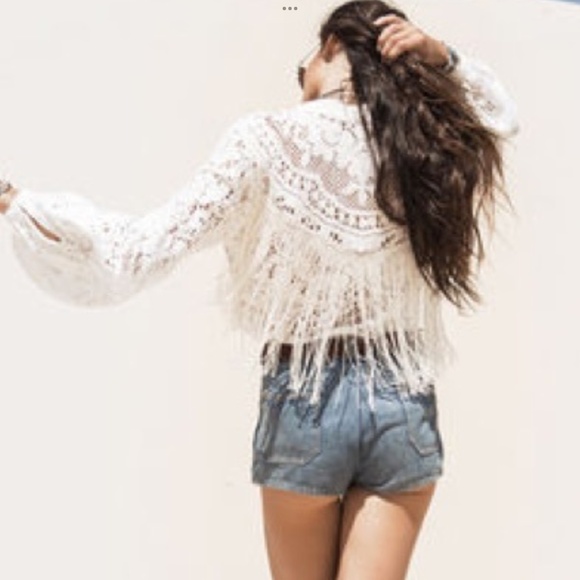 Spell Tops - Spell Fringe FLEETWOOD Blouse, XS/Small, Ivory